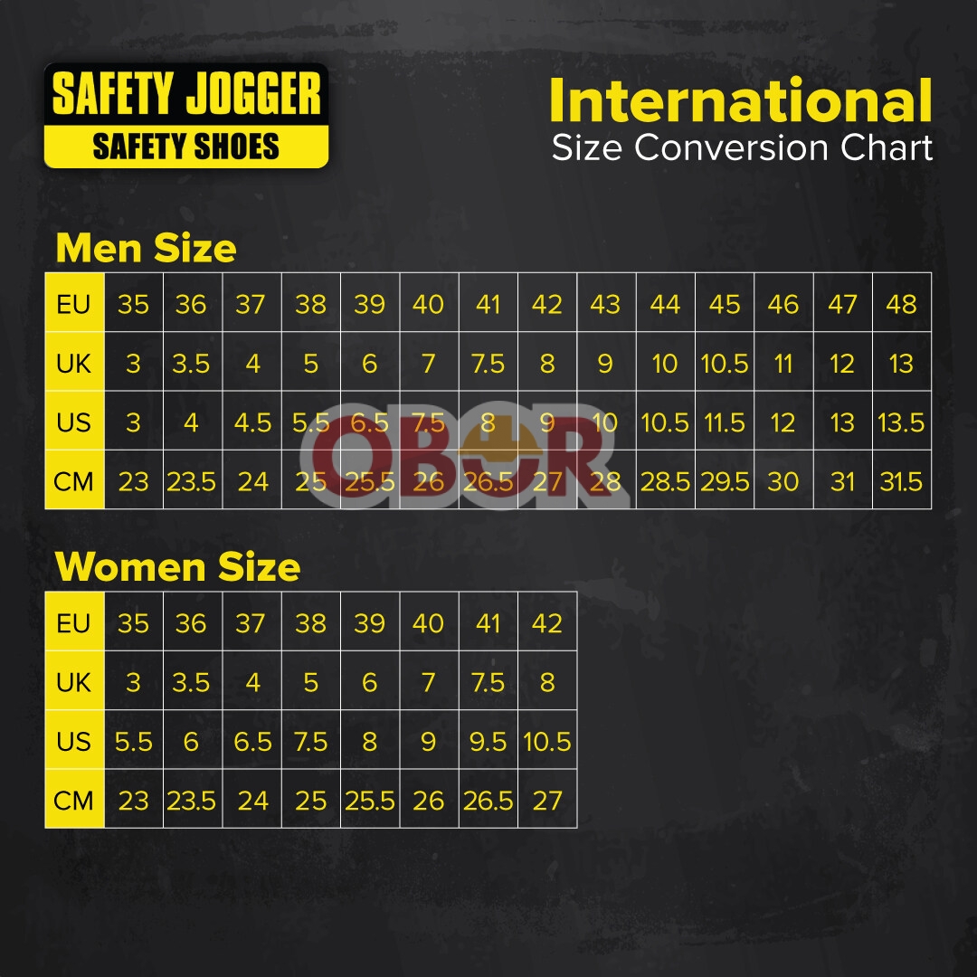 Safety Jogger Size Chart | vlr.eng.br
